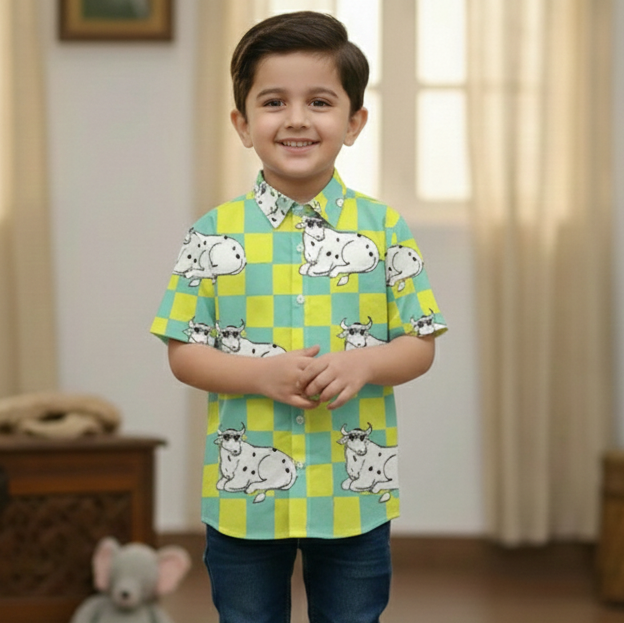 Gaiya Shirt for Boys- Yellow | Pure Cotton Poplin