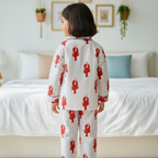 Red Lobster | Kids Nightsuit Set |Pure Cotton