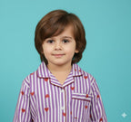 Purple Hearts | Kids Night suit Set |Pure Cotton