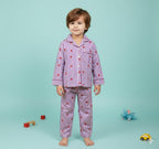 Purple Hearts | Kids Night suit Set |Pure Cotton