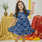 Blue Bandhani Dress for Girl | Pure Cotton