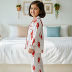 Red Lobster | Kids Nightsuit Set |Pure Cotton