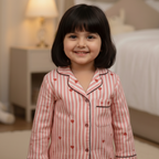 Pink Hearts | Kids Night suit Set |Pure Cotton