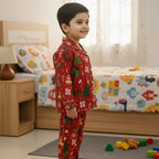 Red Christmas | Kids Night suit Set |Pure Cotton