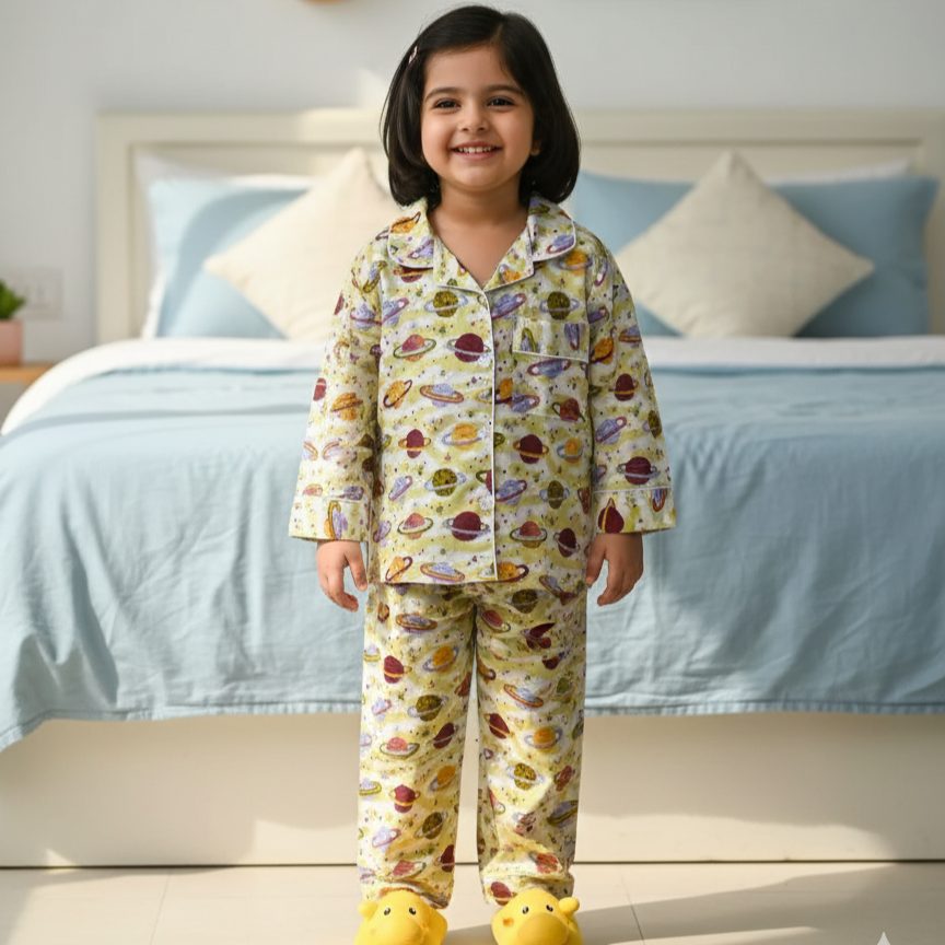 Planets | Kids Night suit Set |Pure Cotton