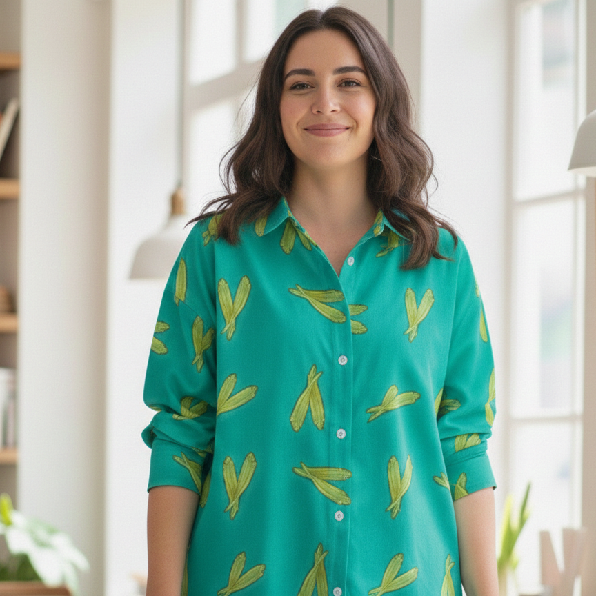 Bhindi Shirt Twinning Outfits for Mother and Son | Pure cotton poplin