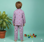 Purple Hearts | Kids Night suit Set |Pure Cotton