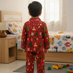 Red Christmas | Kids Night suit Set |Pure Cotton