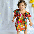 Designer Festive Dress for Girls| Mustard Patola| Pure Cotton
