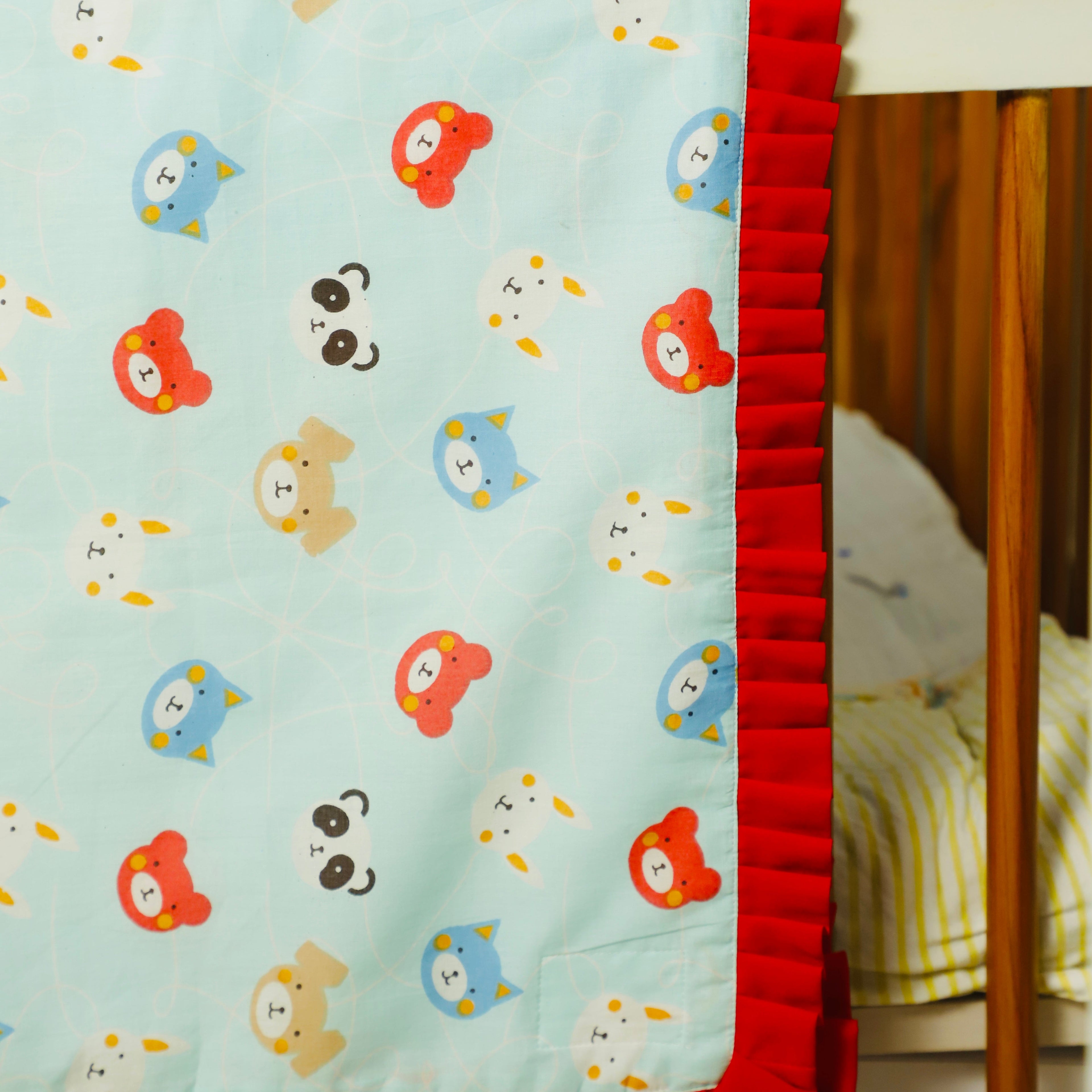 Breezy  Cotton Dohar- Cool Blue Cats