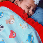 Breezy  Cotton Dohar- Cool Blue Cats