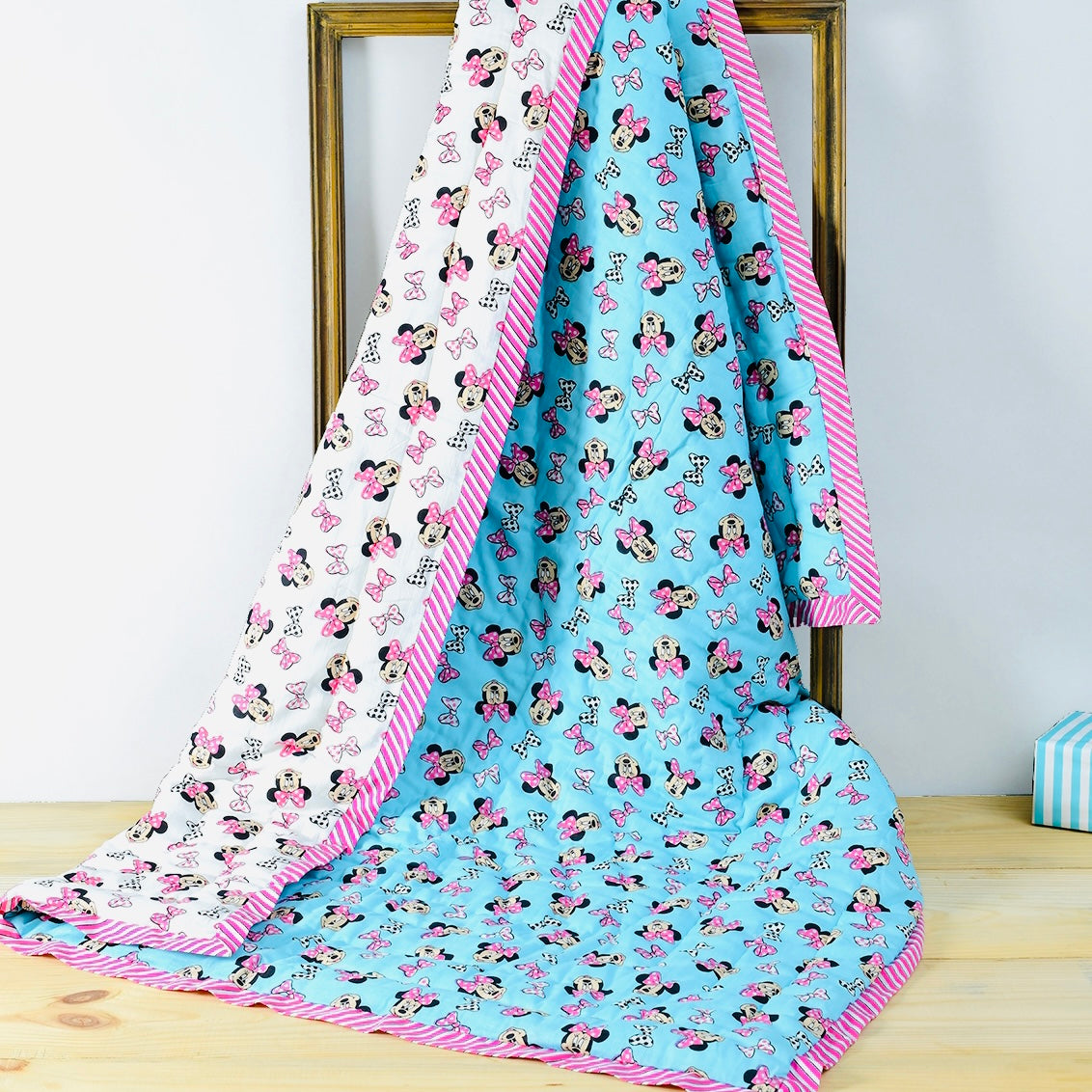 Reversible Character Quilt- Disney- Blue & White