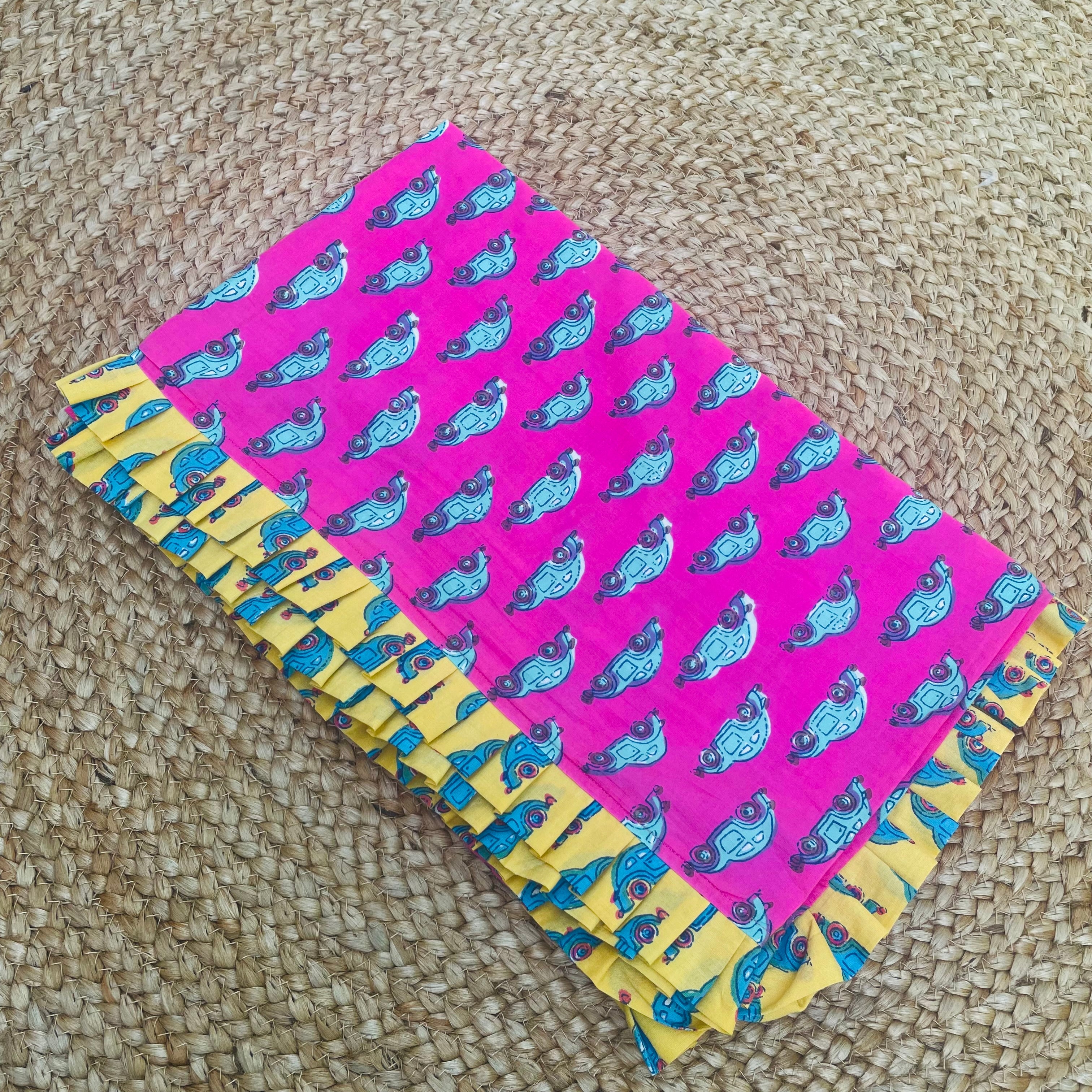 Breezy Cotton Dohar- Pink Cars