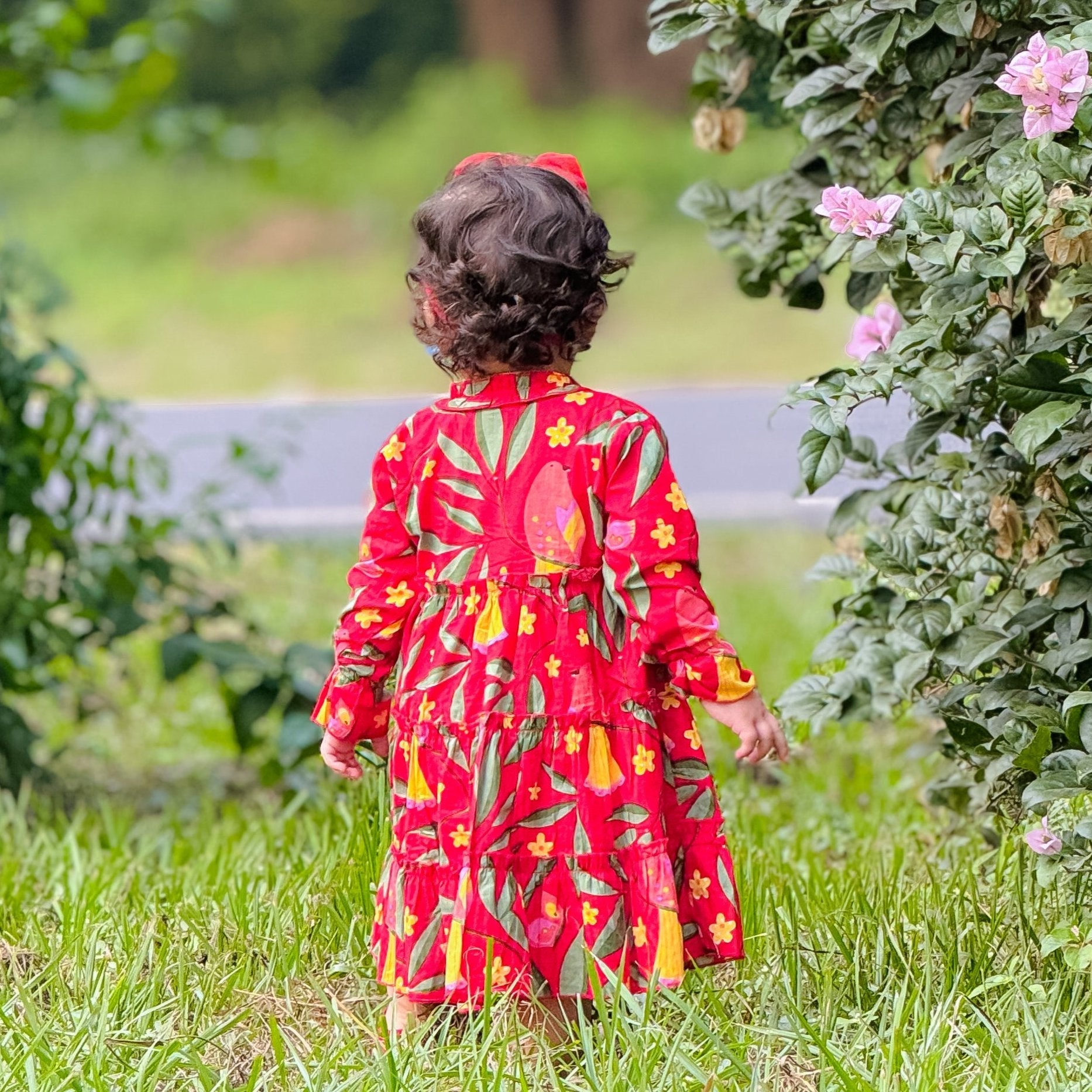 Amalfi dress for girls| Red Bird| Pure Cotton