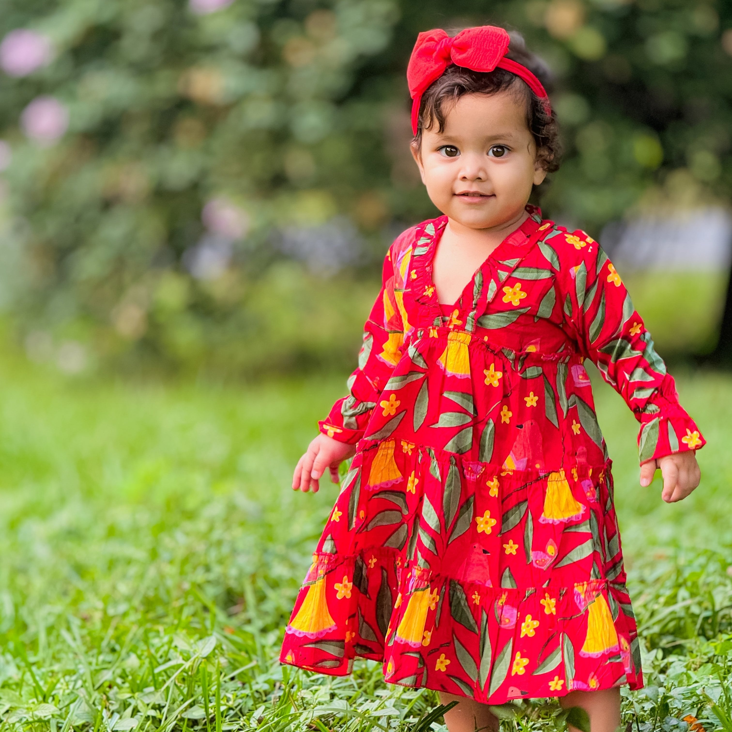 Amalfi dress for girls| Red Bird| Pure Cotton