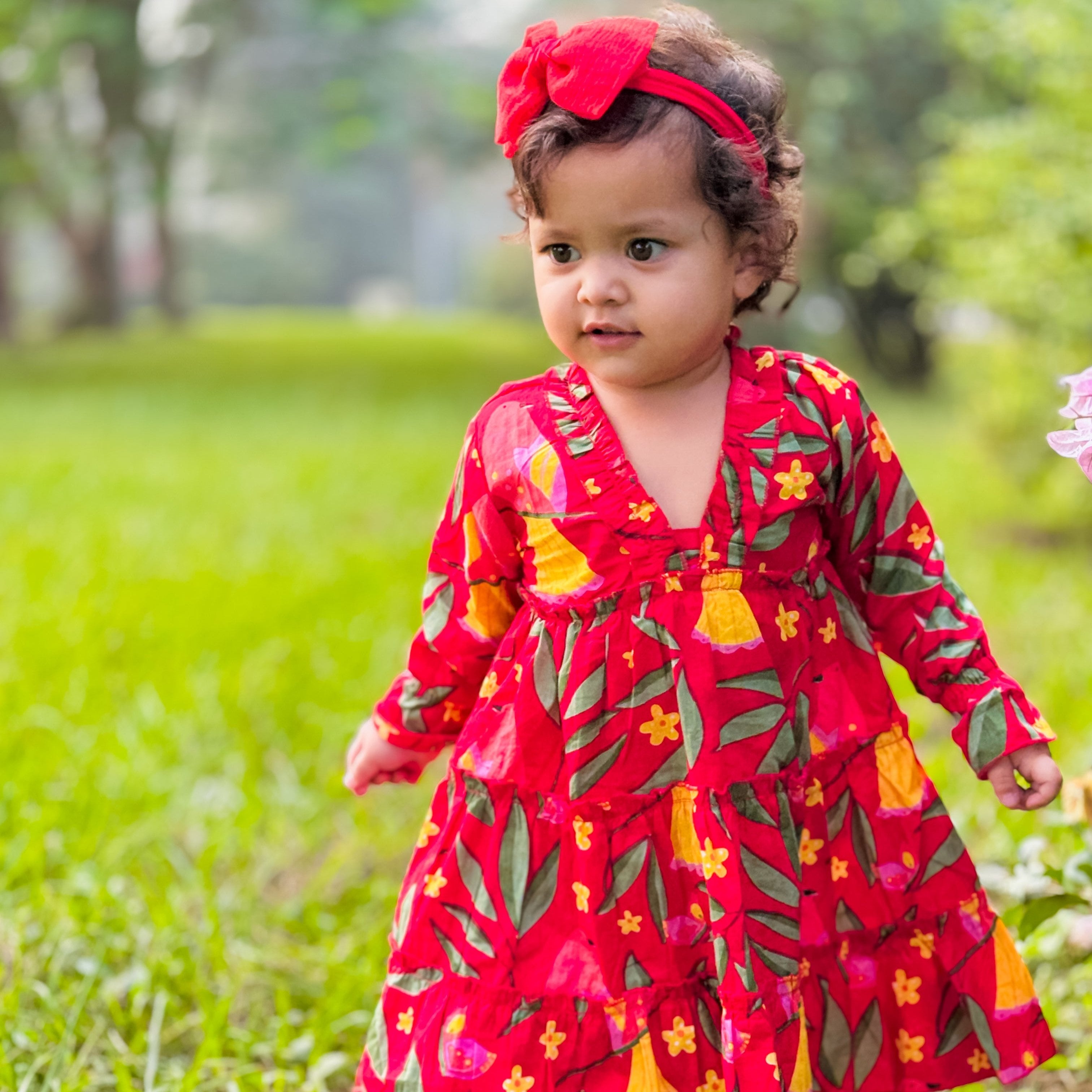 Amalfi dress for girls| Red Bird| Pure Cotton