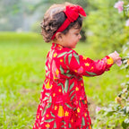 Amalfi dress for girls| Red Bird| Pure Cotton