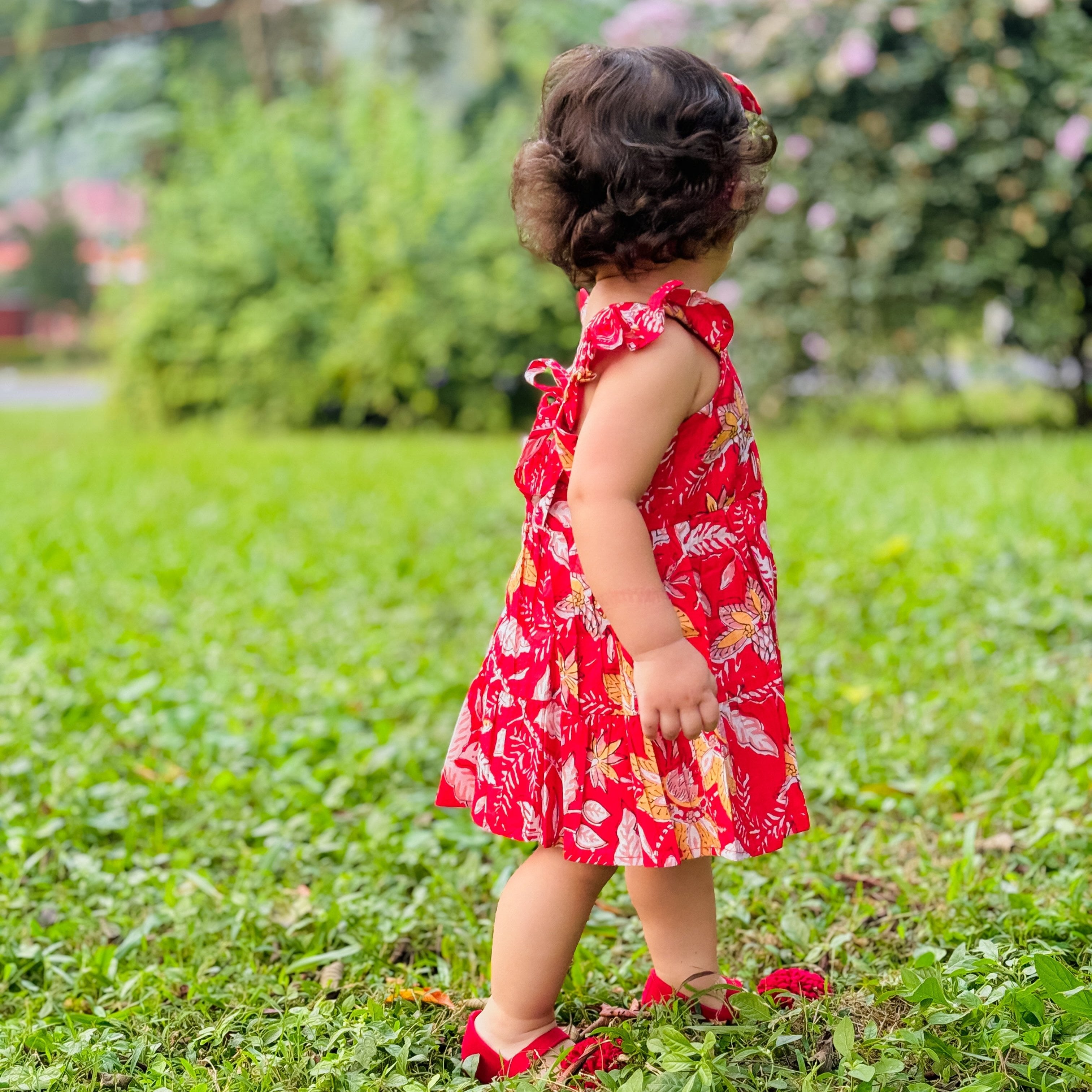 Floral Fireworks long dress for girls| Pure Cotton