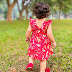 Floral Fireworks long dress for girls| Pure Cotton