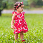 Floral Fireworks long dress for girls| Pure Cotton