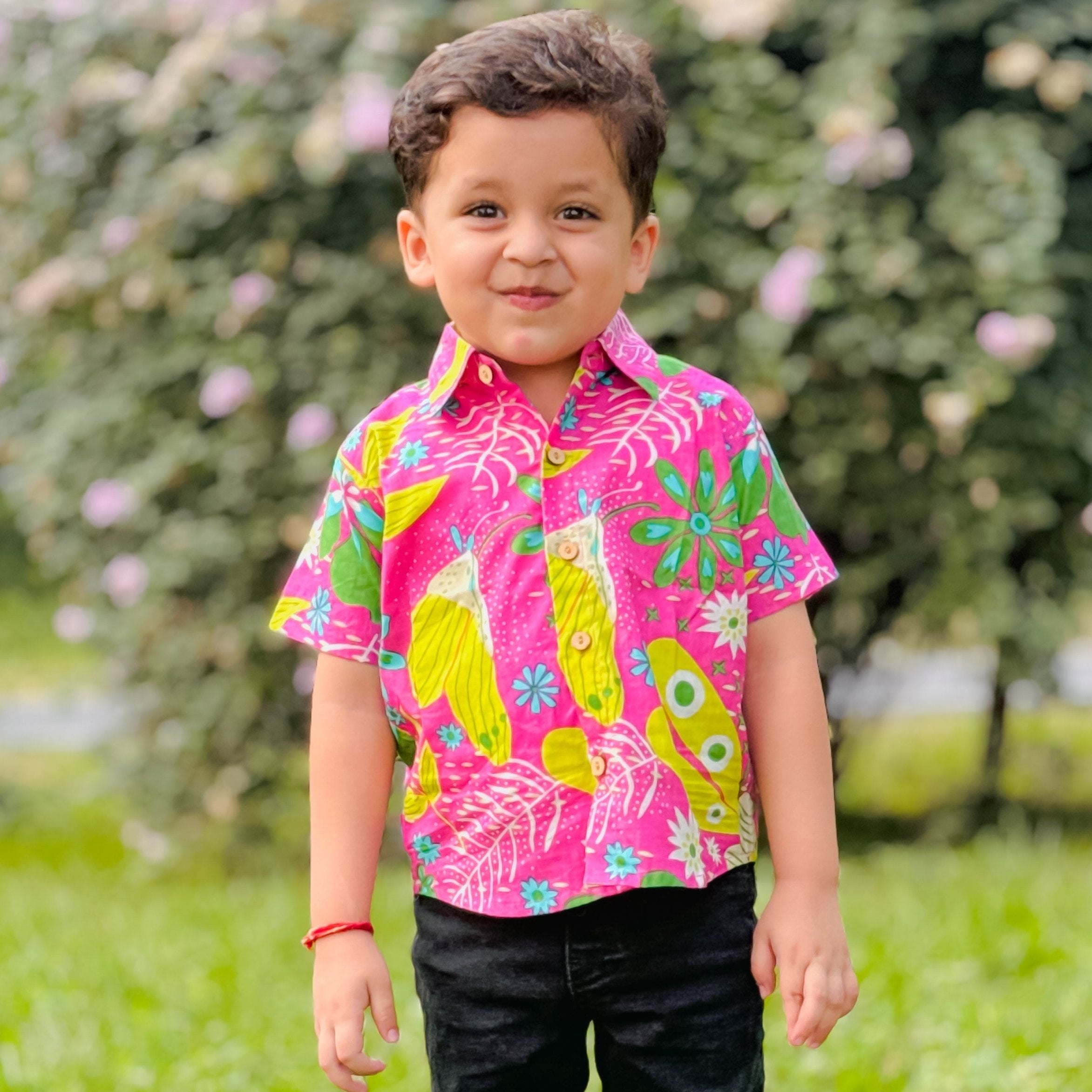 Vacation Mood Shirt for Boys | Neon Garden | Pure Cotton