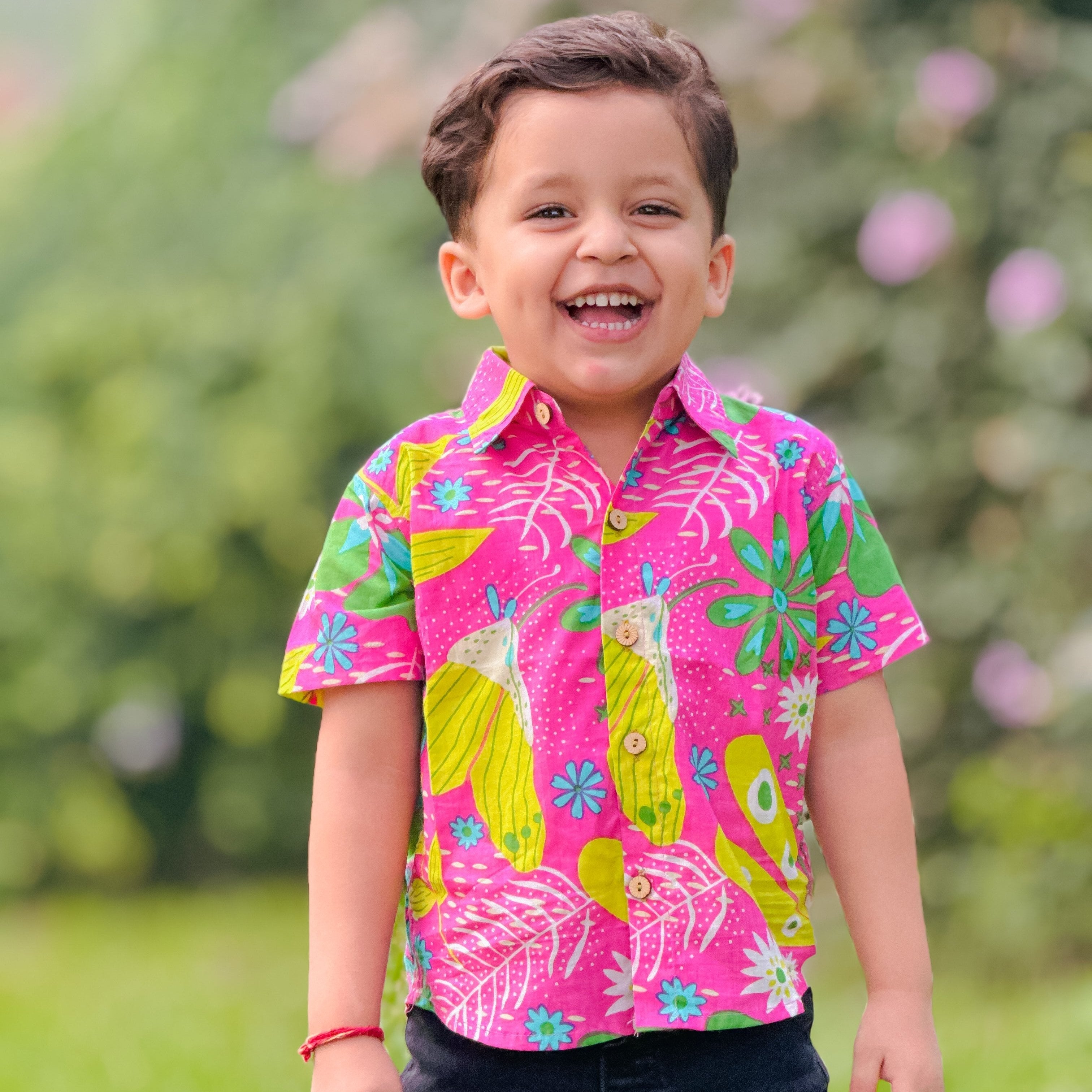 Vacation Mood Shirt for Boys | Neon Garden | Pure Cotton