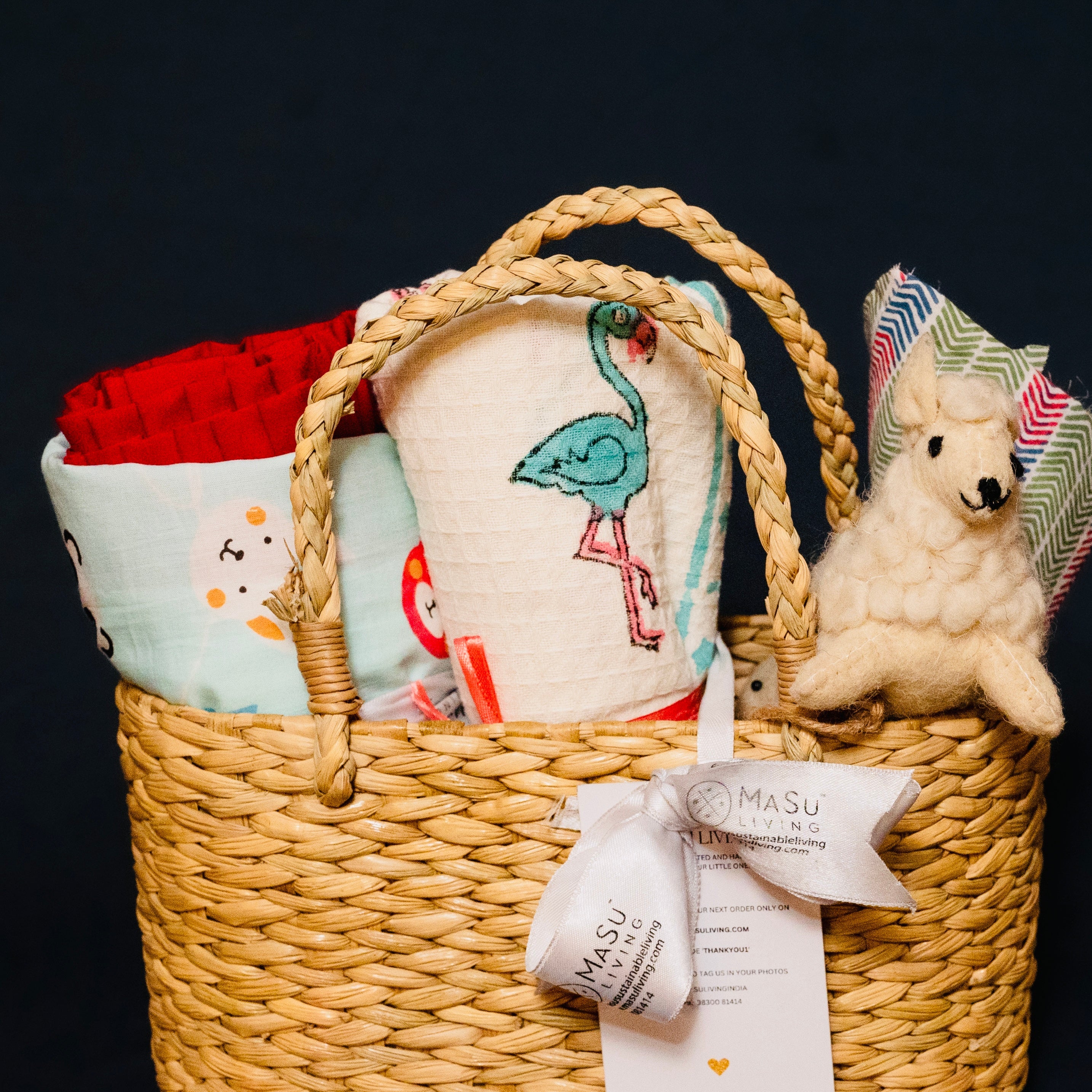 Mini Aloka Baby Hamper- Cats & Flamingos