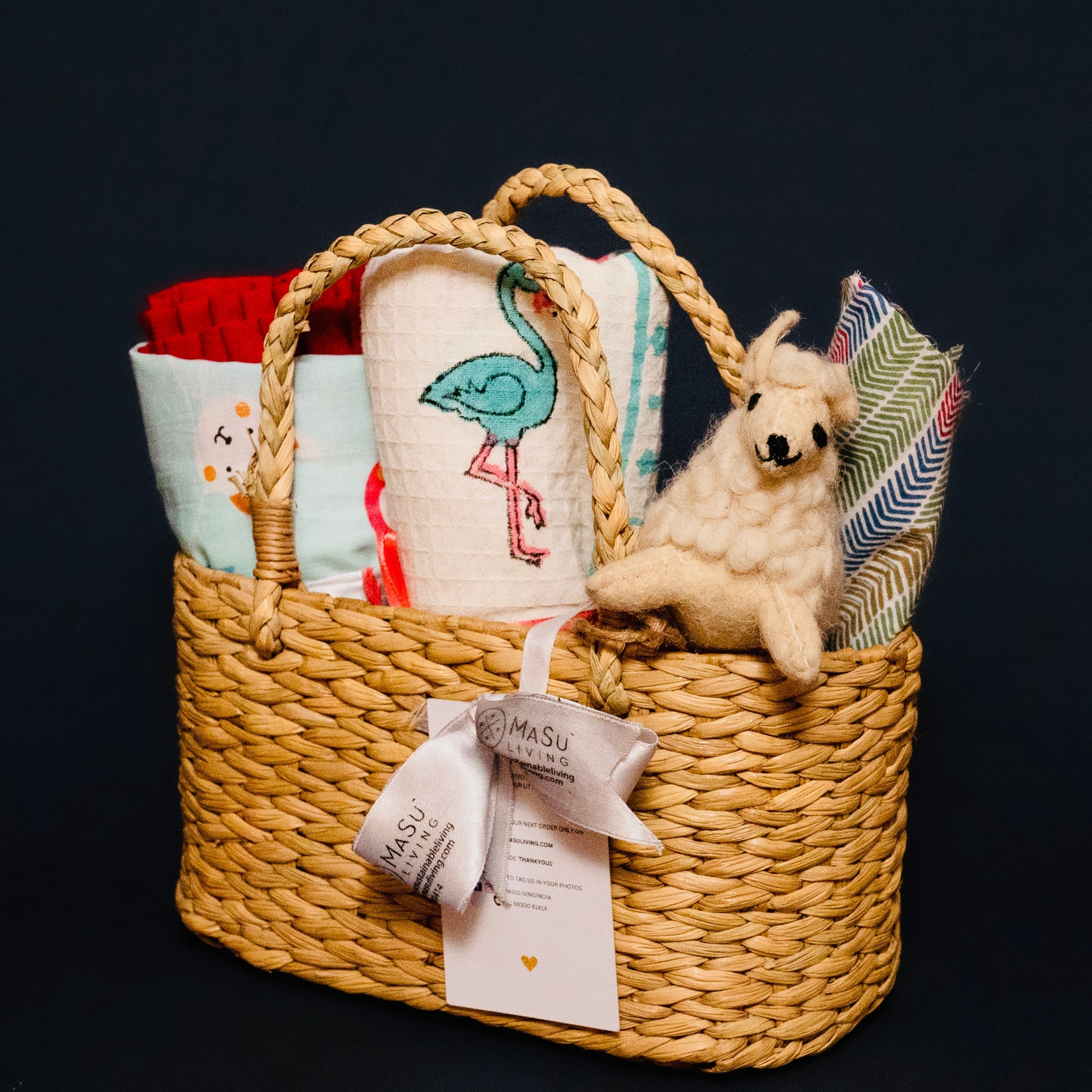 Mini Aloka Baby Hamper- Cats & Flamingos