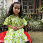 Tropical Dress for Girls| Green Forest| Pure Cotton