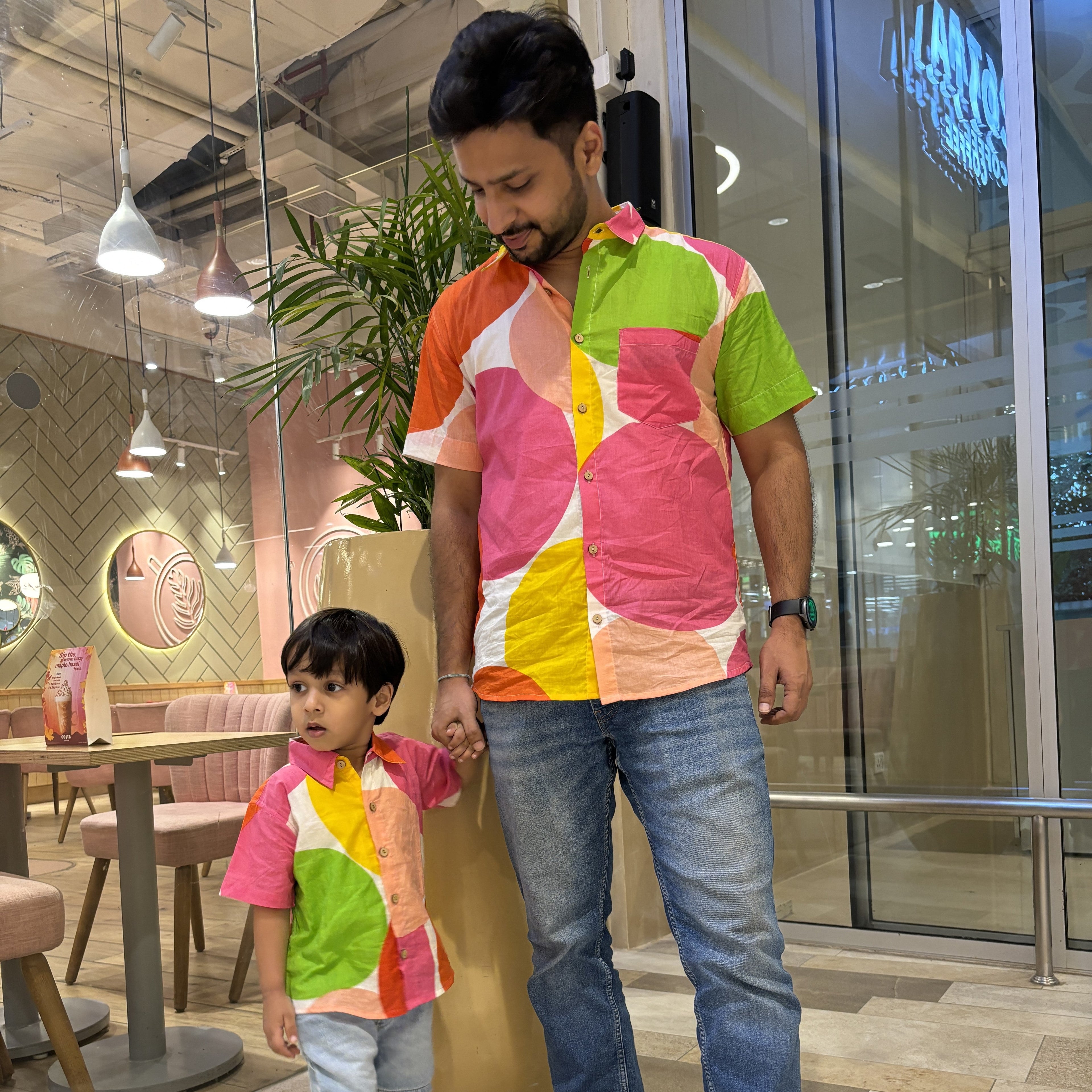 Cool and Casual Twinning Shirts for Father and Son| Poppins| Pure Cotton