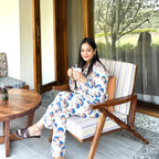 Blue Mushroom Twinning Nightsuit Set| Pure Cotton