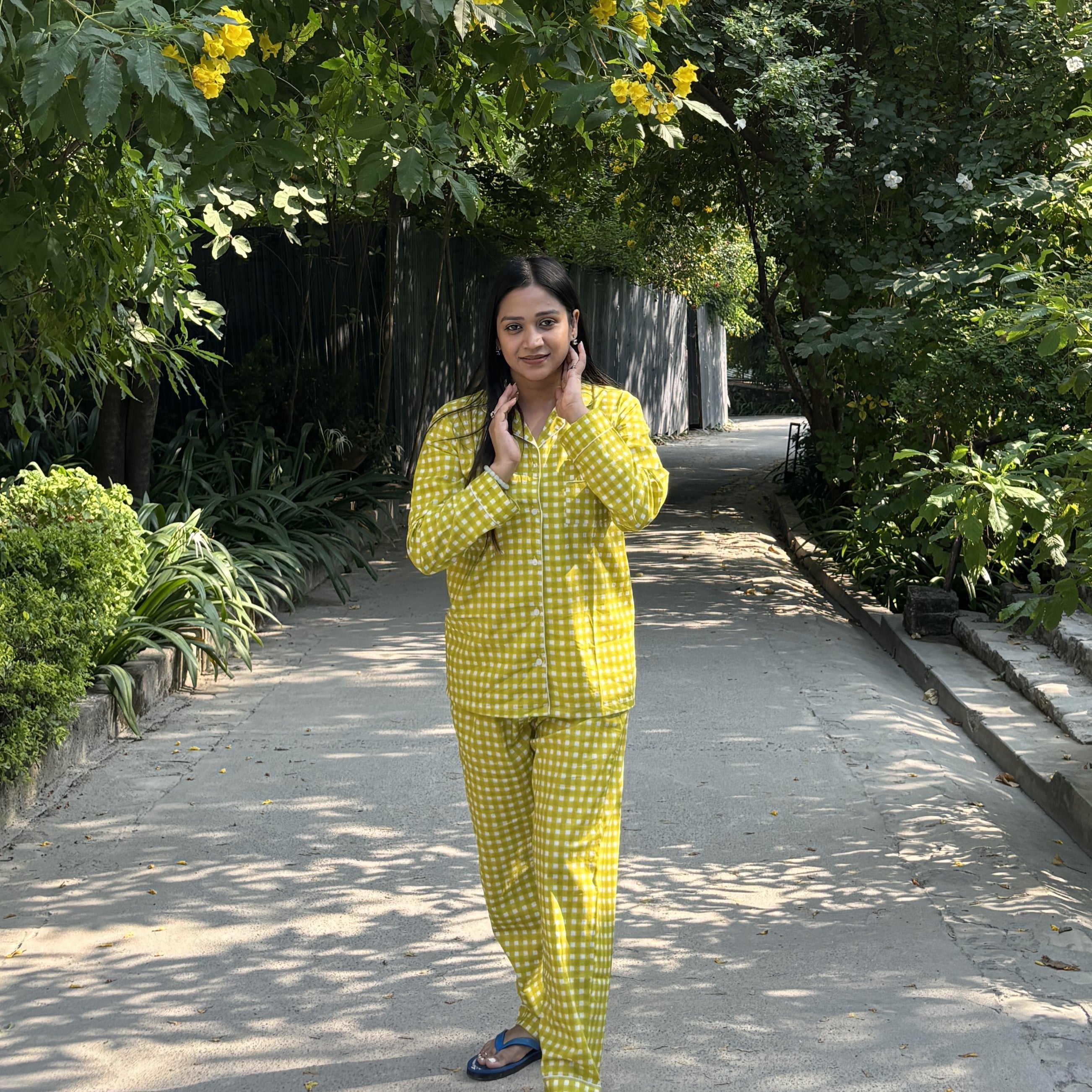 Green Paradise| Adult Nightsuit Set| Pure Cotton