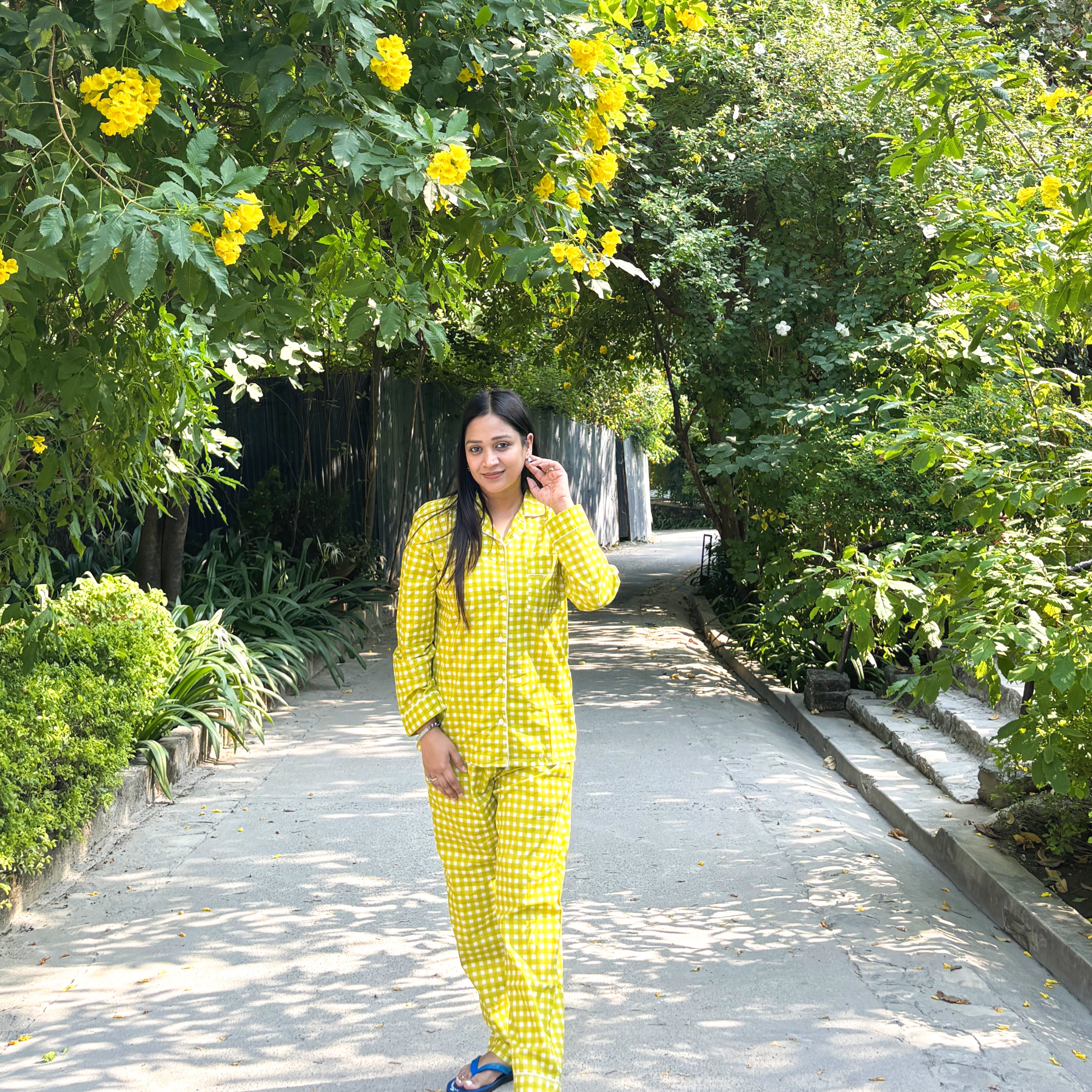 Green Paradise| Twinning Nightsuit Set| Pure Cotton