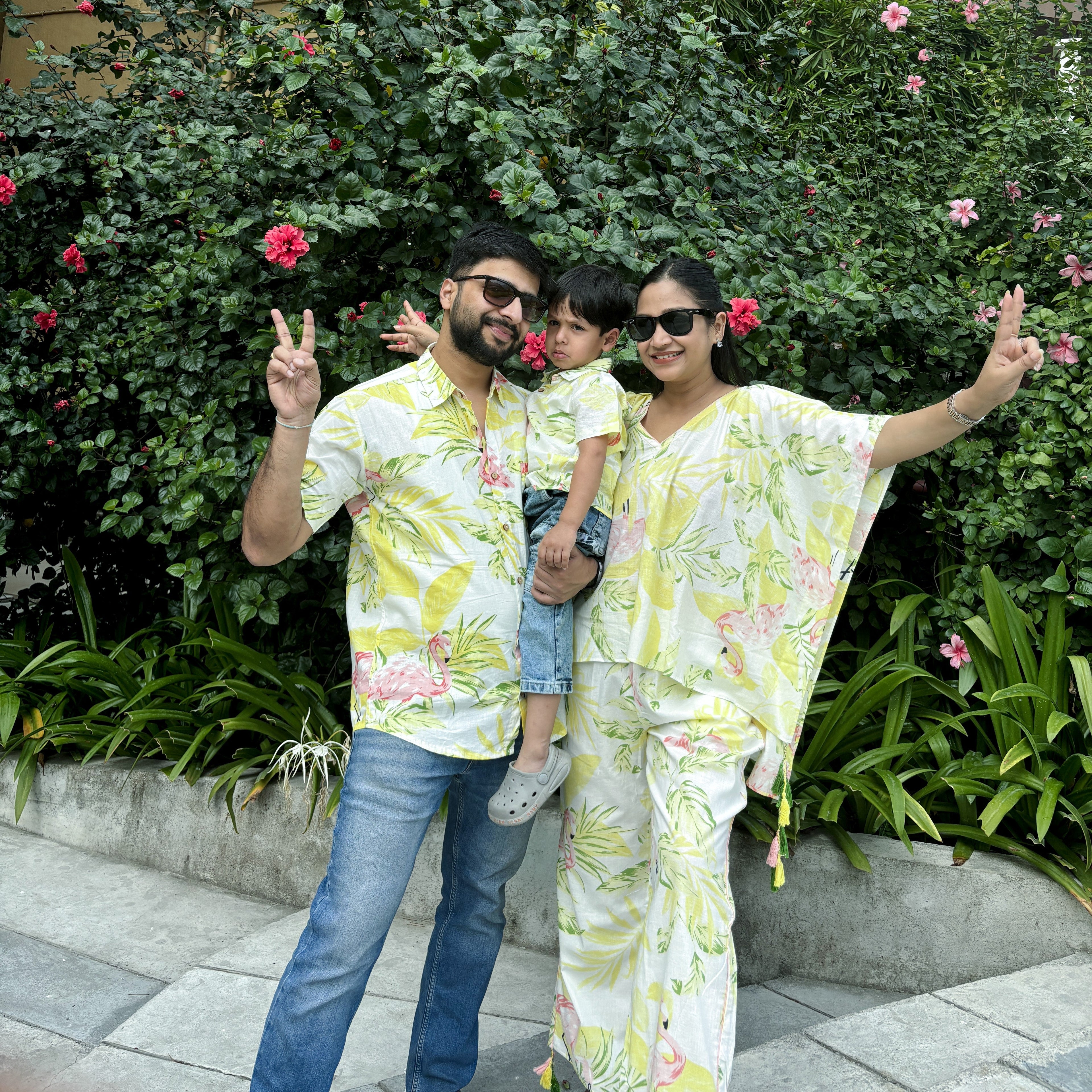 Yellow Flamingos| Family Twinning (Baby Boy): Match in Style! | Pure Cotton