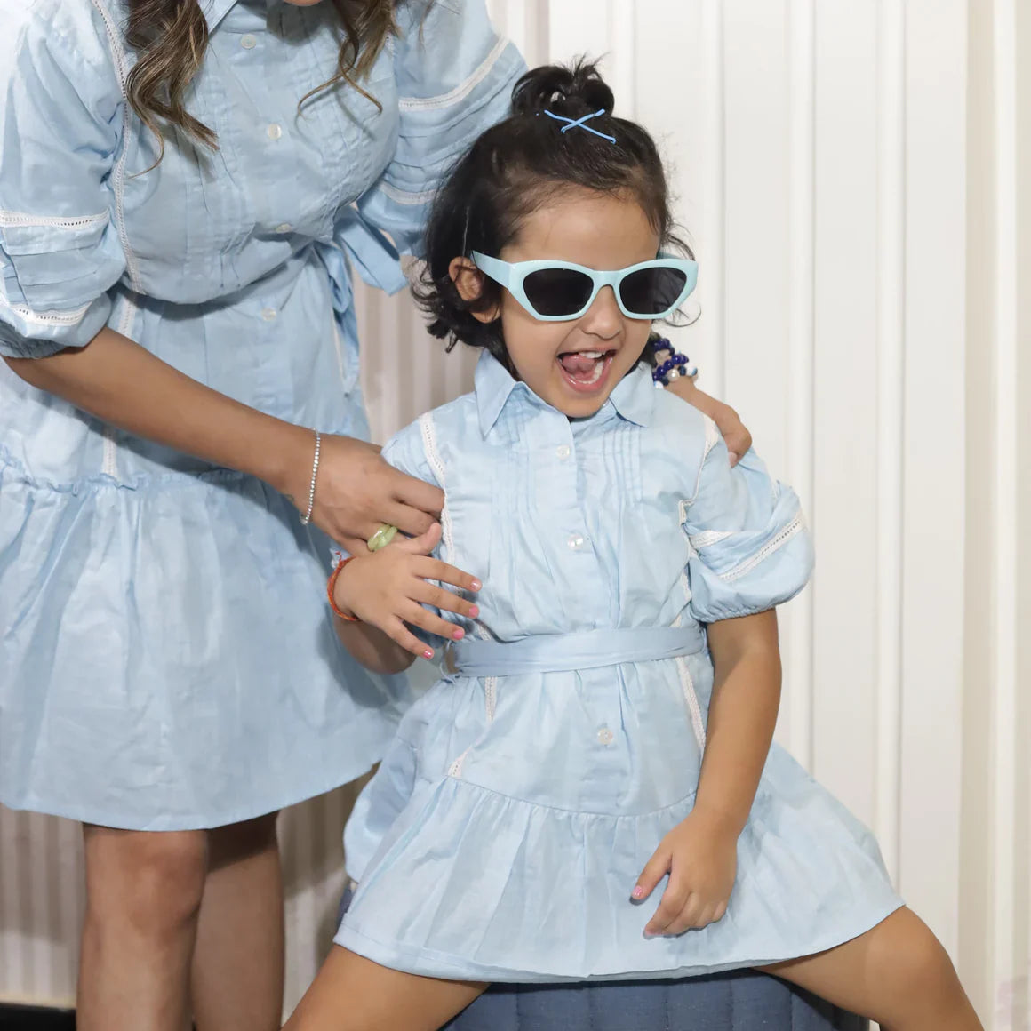 Tiffany blue Sibling Twinning Outfits | Pure linen