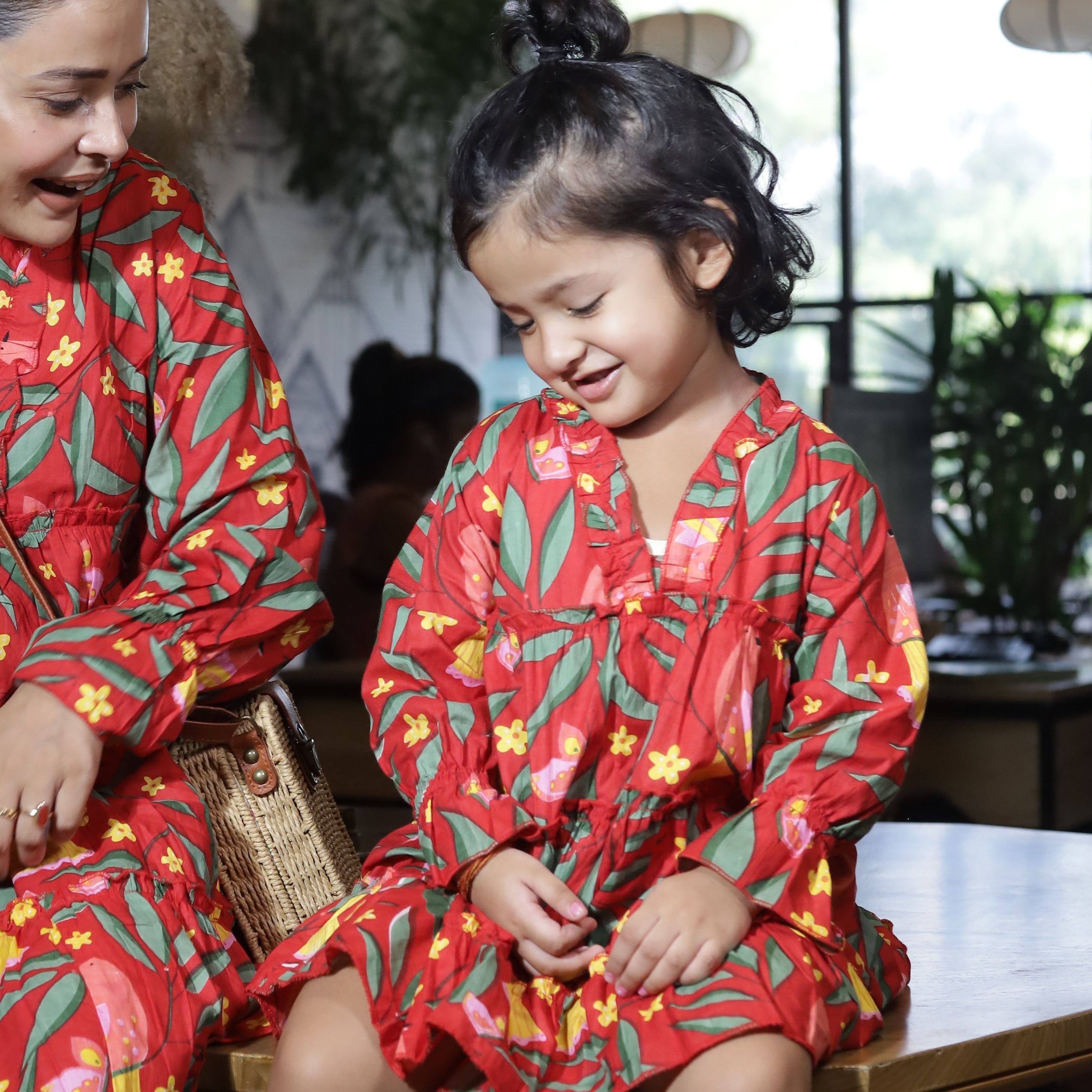 Amalfi dress for girls| Red Bird| Pure Cotton