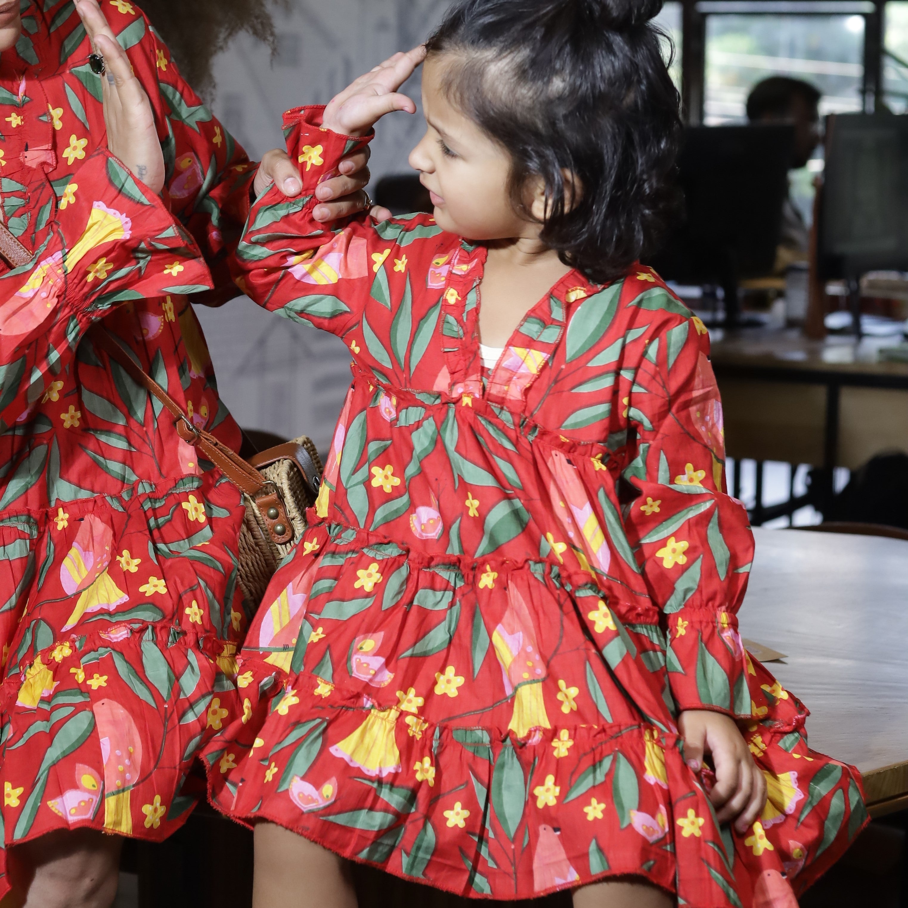 Amalfi dress for girls| Red Bird| Pure Cotton