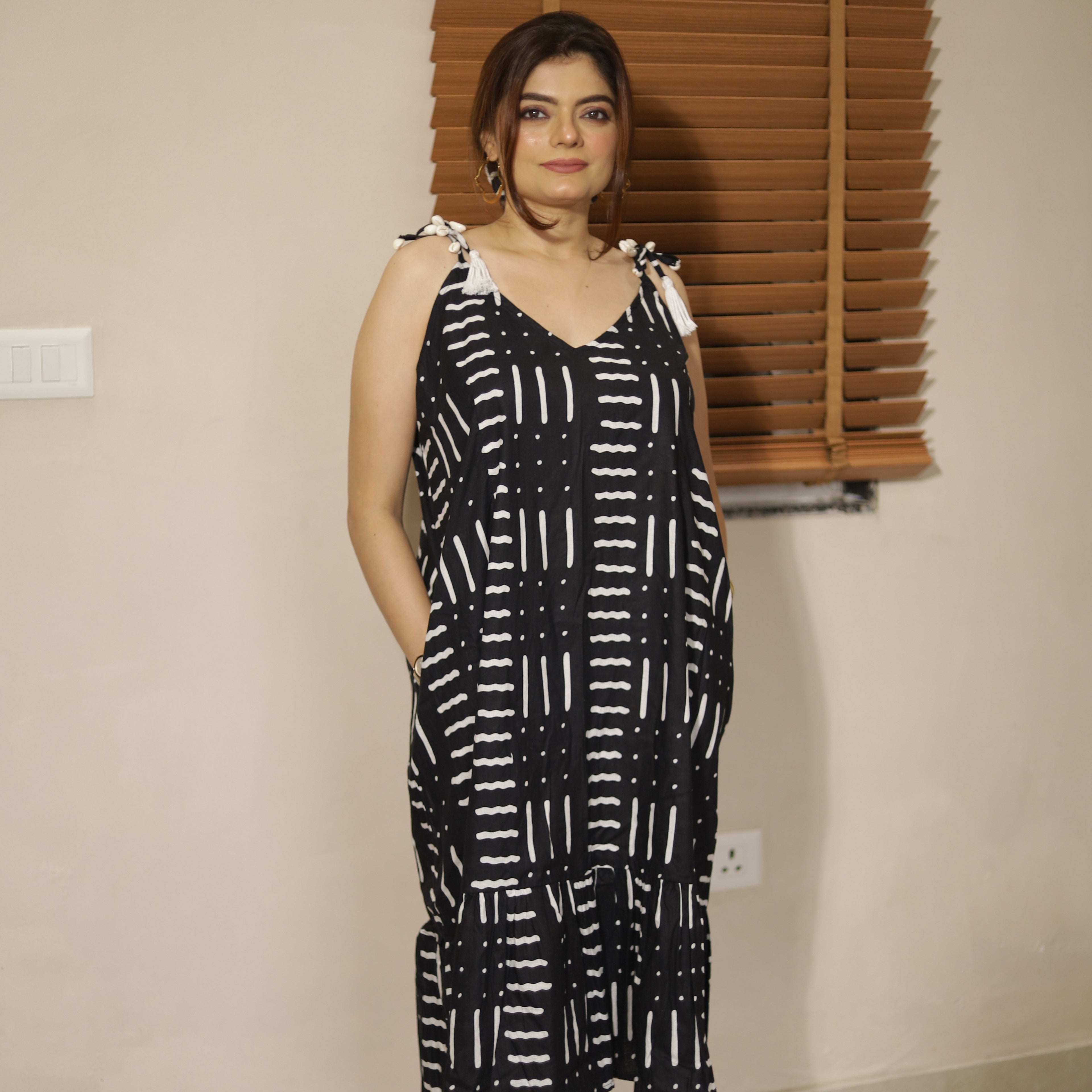 Adorable Twinning Outfit for Mother and Son |Black Party Waves | Pure Cotton