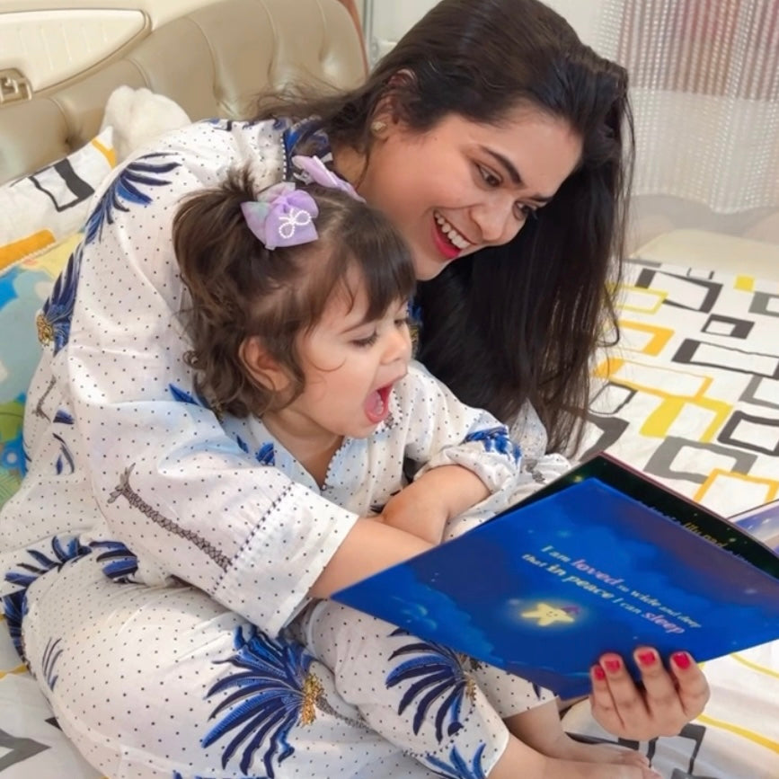 Tropical Blue Twinning Nightsuit Set| Pure Cotton