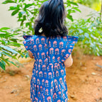 Cotton Girls Frock Blue Boota