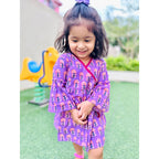 Cotton Purple Boota Sibling Twinning Outfits