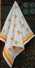 Orange Bird Bath Towel