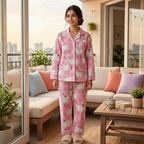 Baa Baa Pink Sheep Twinning Nightsuit Set| Pure Cotton