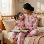 Baa Baa Pink Sheep Twinning Nightsuit Set| Pure Cotton