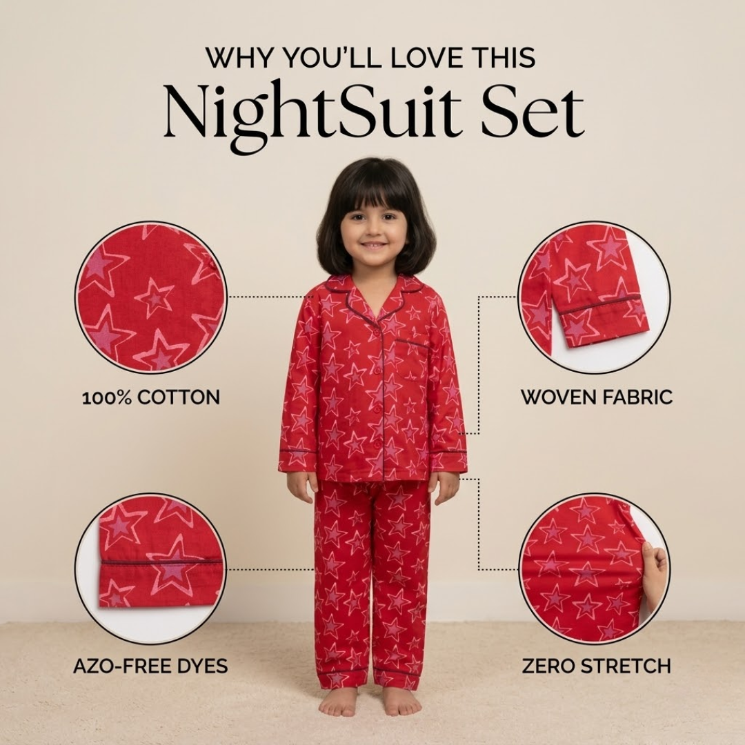 Starkids | Kids Night suit Set |Pure Cotton