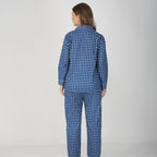 Blue Checkerboard| Adult Nightsuit Set| Pure Cotton