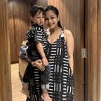 Adorable Twinning Outfit for Mother and Son |Black Party Waves | Pure Cotton