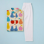 Falofulo Colorful Fruits Kurta Pyjama Set | Pure Cotton