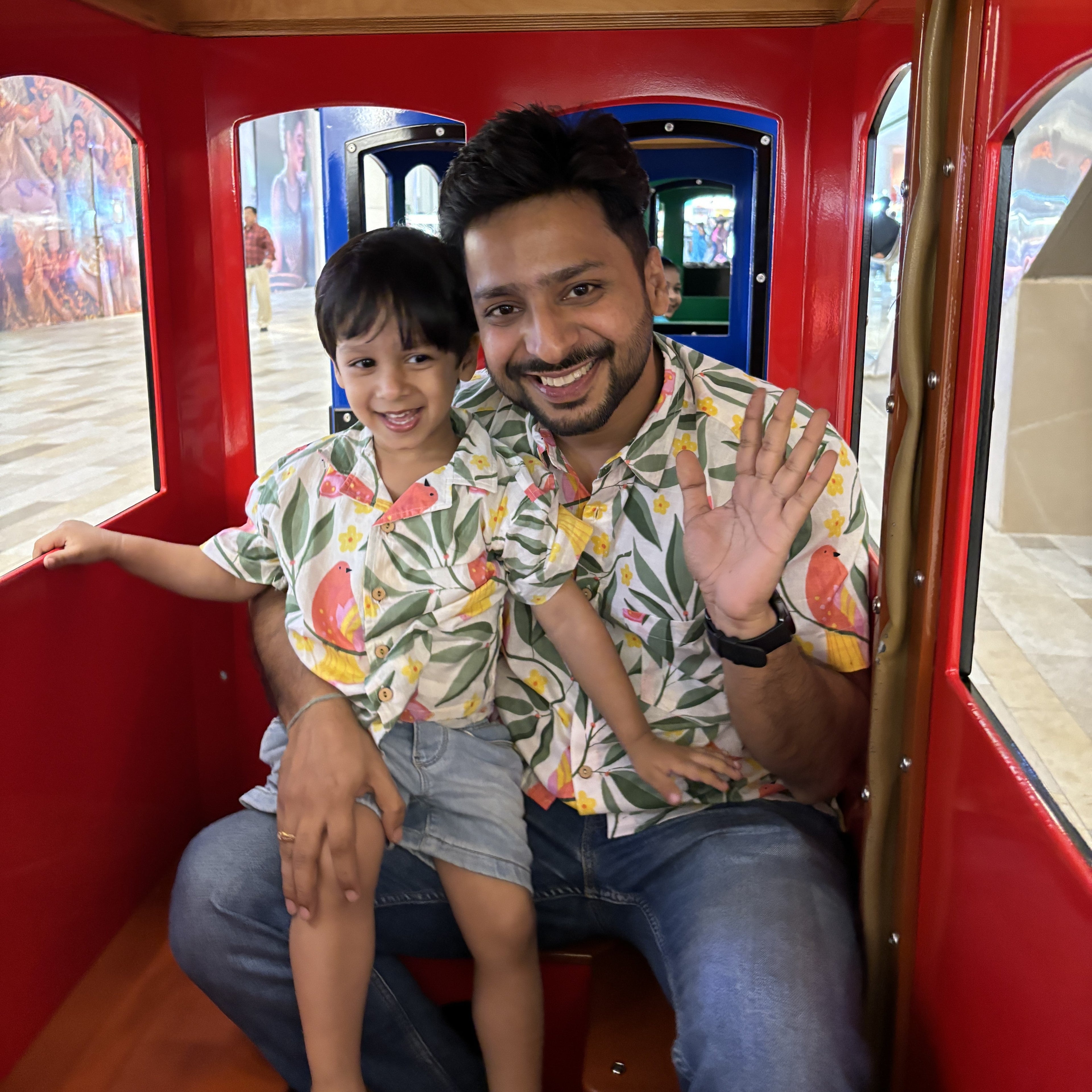 Vacay Vibes Twinning Outfit for Father and Son | White Bird| Pure Cotton