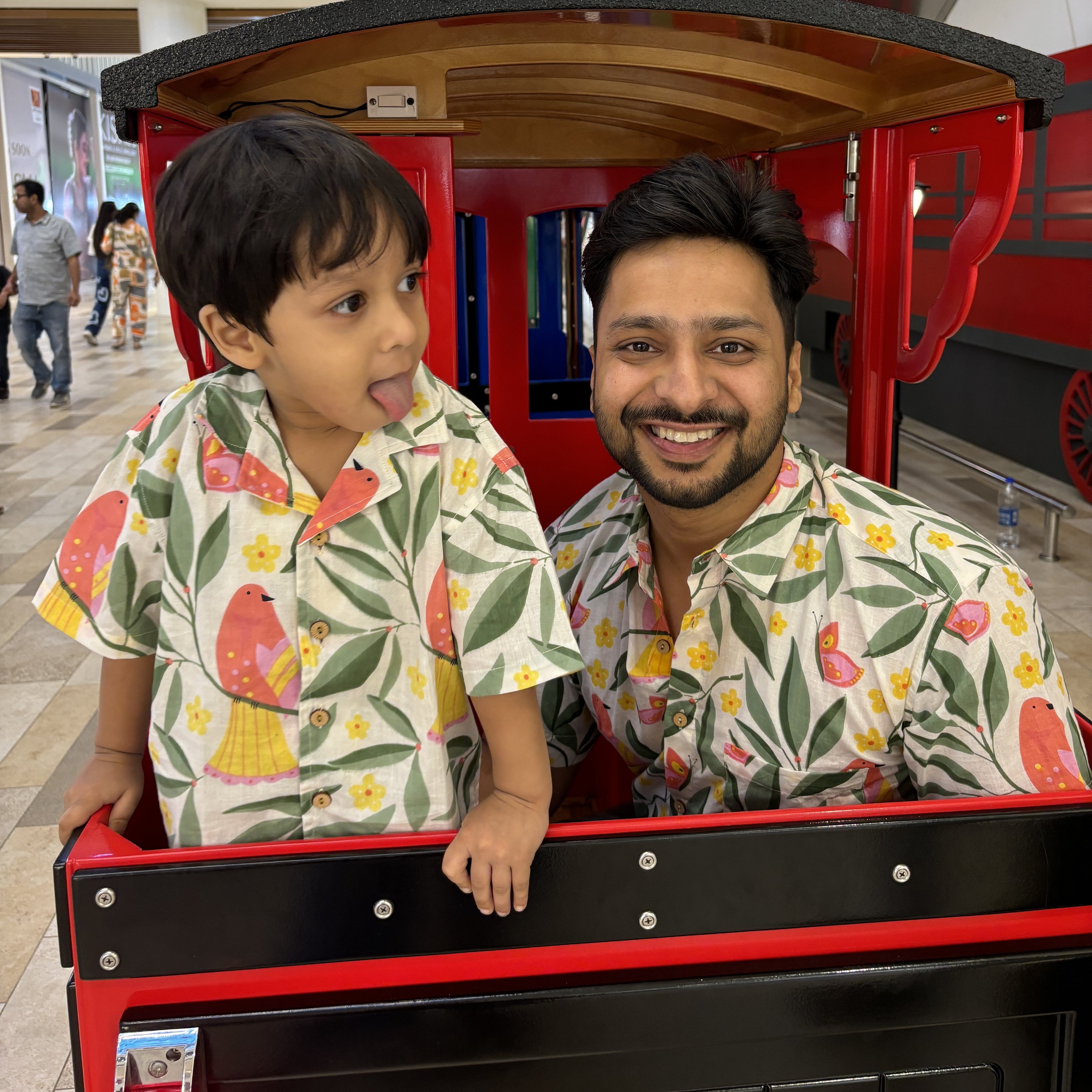 Vacay Vibes Twinning Outfit for Father and Son | White Bird| Pure Cotton